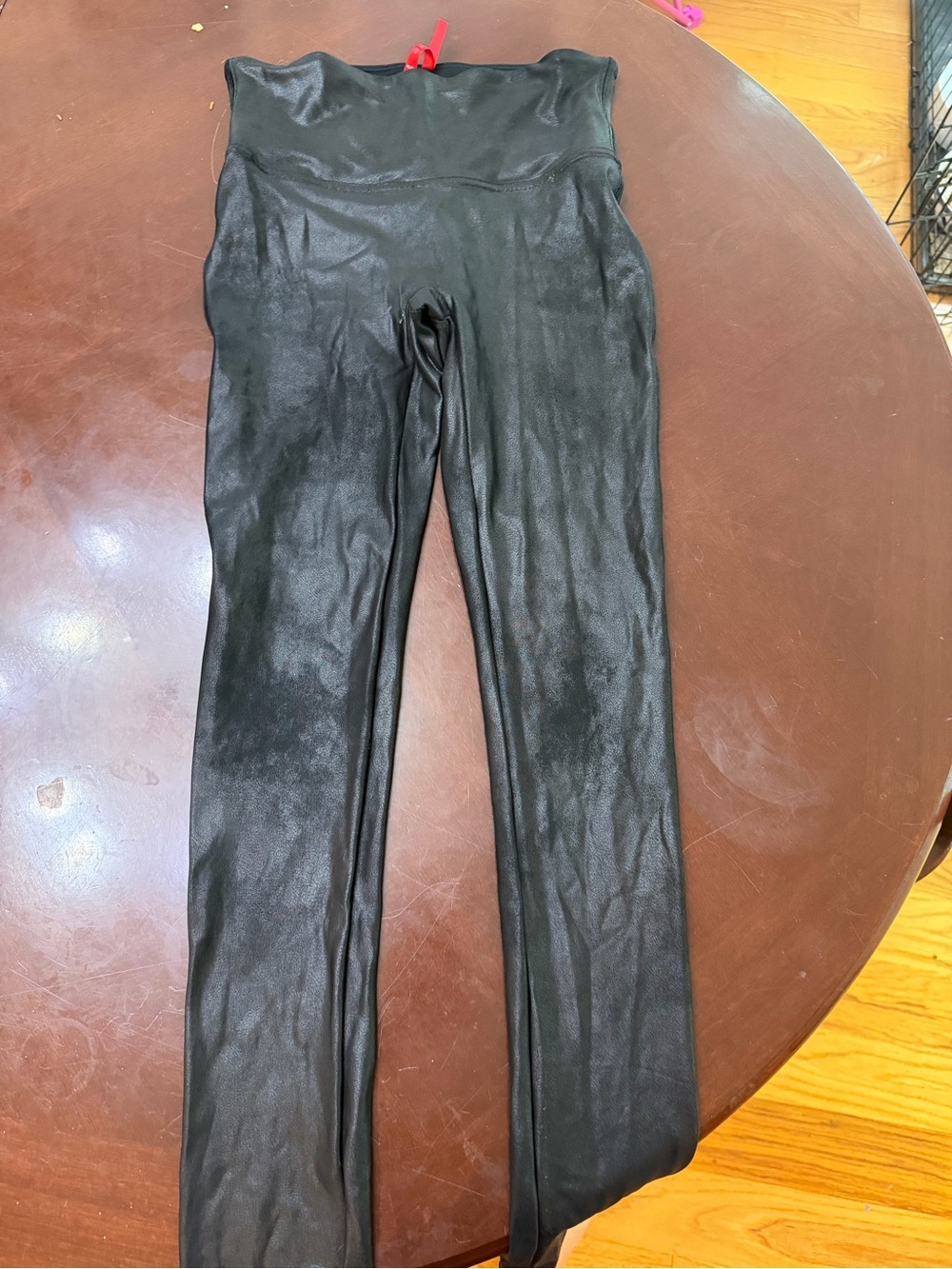 SPANX Black High-Waist Faux Leather Look Leggings